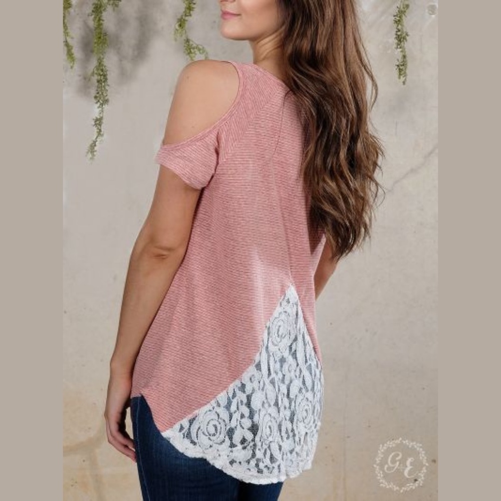 Cold Shoulder Lace Tee